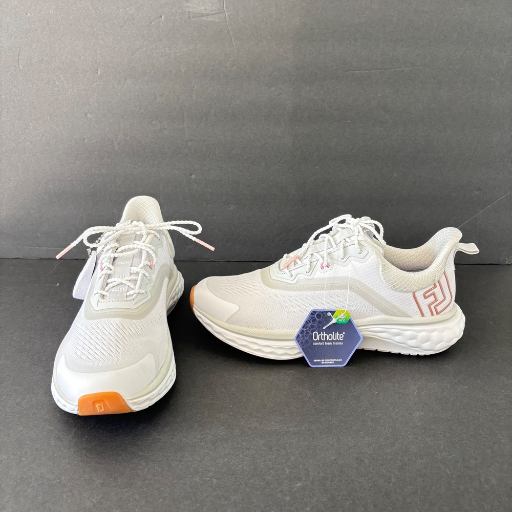FootJoy FJ Quantum 97819 Women's Spikeless Golf Shoes US 7 M White/Rose New